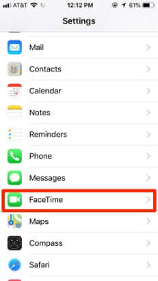 facetime on ios settings iphone
