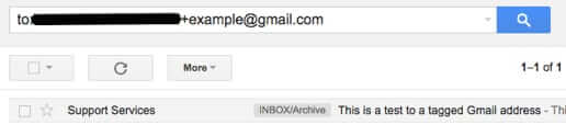 filter email to tagged addresses gmail