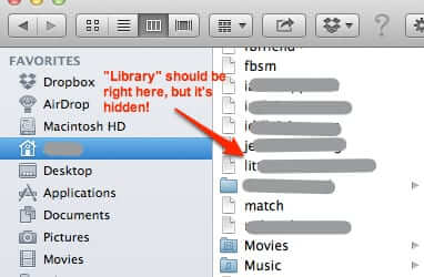 find hidden files files on your  mac missing library