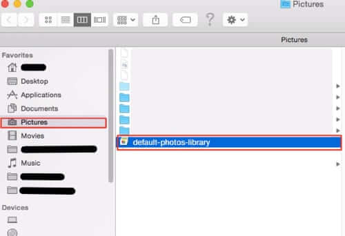 find mac photos library to export