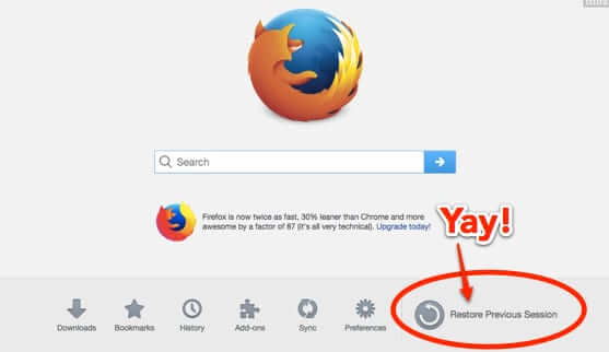 firefox restore tabs windows pages