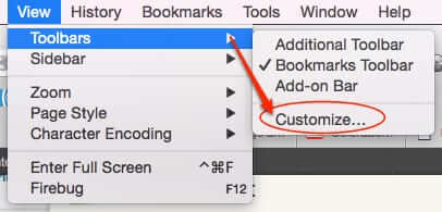 firefox toolbar dropdown customize