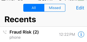 fraud risk phone call