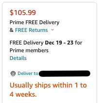 free prime delivery but very slow