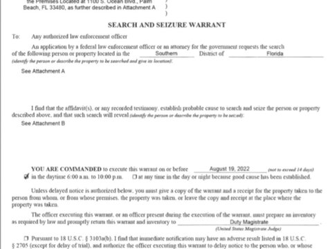 full text of donald trump search warrant