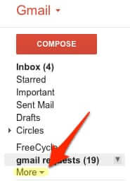 gmail folders more