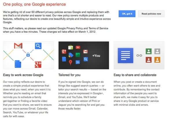 google-one-policy-one-experience