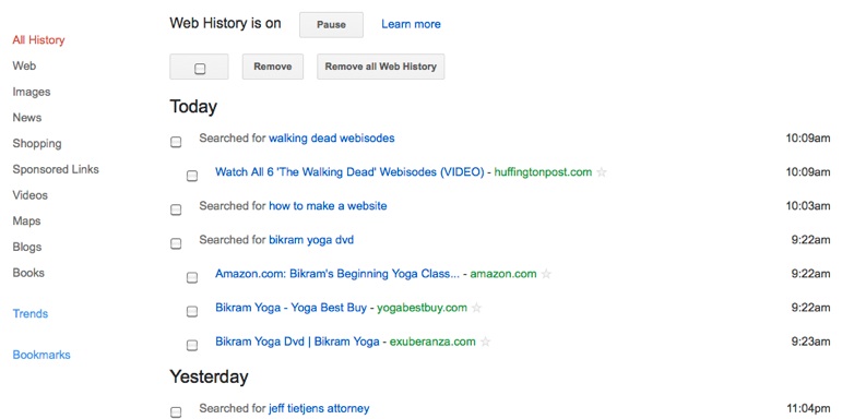 google-web-history