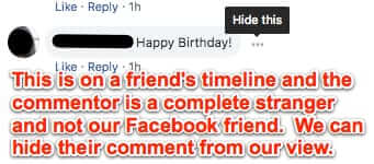 facebook hide comment on photo