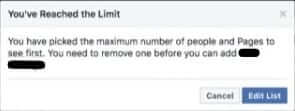 hit facebook limit for see first friends pages