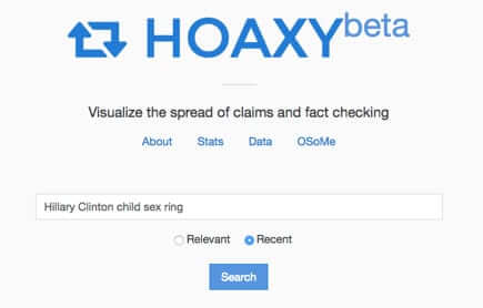 hoaxy misinformation search