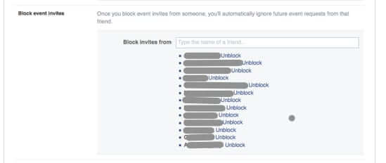 how to block event invites on facebook
