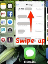 how to close iphone app application swipe up