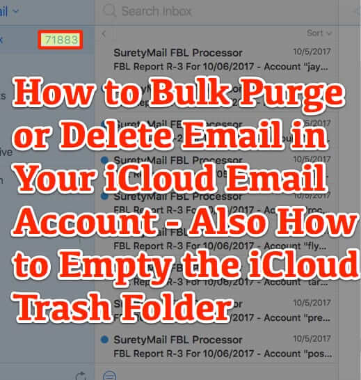 how to delete all inbox email icloud