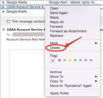 how to delete mac mail without reading