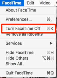 how to disable facetime mac turn off