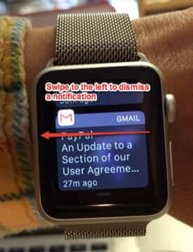 how to dismiss apple watch notifications