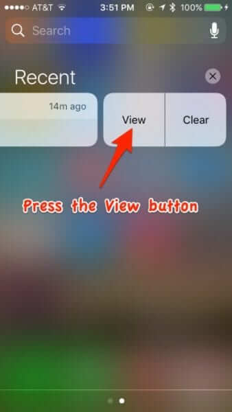 how to find view button for ios 10 reminders to snooze