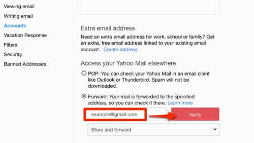 how to forward email from yahoo