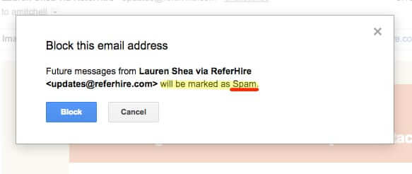 how to make gmail automatically mark something as spam - block