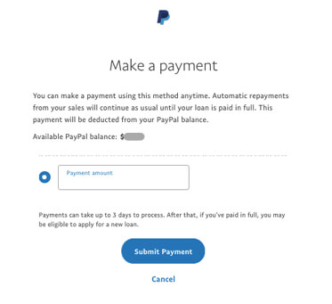 how to make manual payment on paypal working capital loan