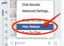 how to remove facebook messenger hide sidebar