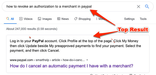 how to revoke an authorization to a merchant in paypal