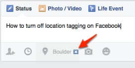 how to turn off location on Facebook