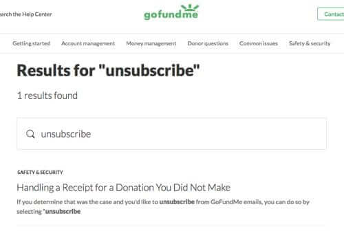 how to unsubscribe from all gofundme emails
