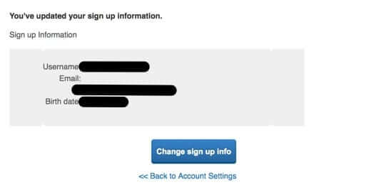 how to change username age birth date email address on match match.com