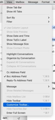 how to customize mac mail reply toolbar