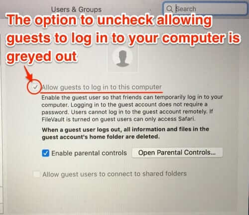 how to remove guest user accounts mac