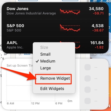 how to remove widgets from notification center on mac