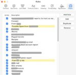 how to search mac mail rules on Apple Macs
