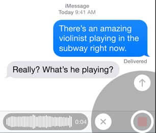 ios 8 voice in text message