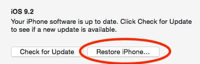 ios 9.2 restore iphone
