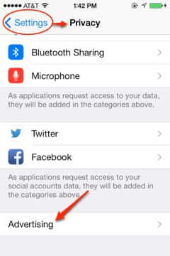 iphone ad tracking settings ios 7-1