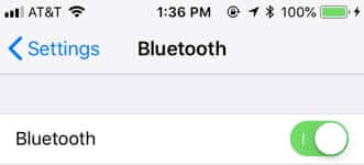 iphone bluetooth setting on
