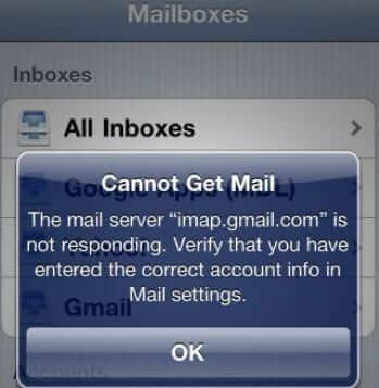 iphone cannot get mail email app issue