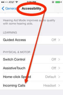 iphone incoming calls settings