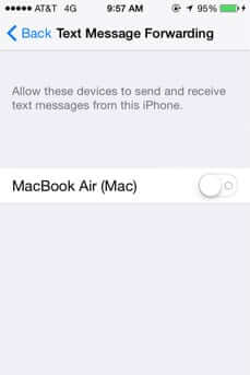 iphone text message forwarding