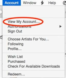 itunes account view my account