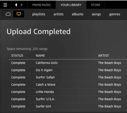 itunes upload to amazon music complete