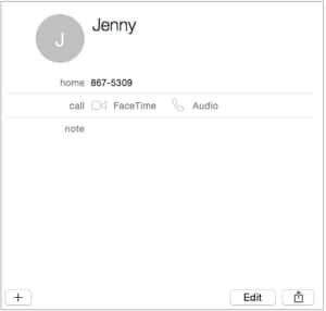 jenny contact entry