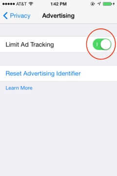 limit ad tracking ios 7 advertising setting