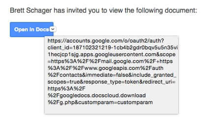 link in google docs spam