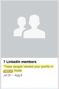 linked in private mode viewing people
