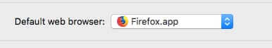 mac default web browser firefox but safari opening