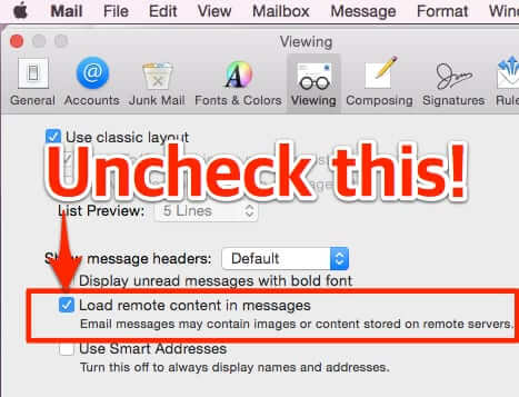 mac mail load remote content in messages