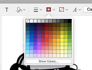 mac mail markup tool colours